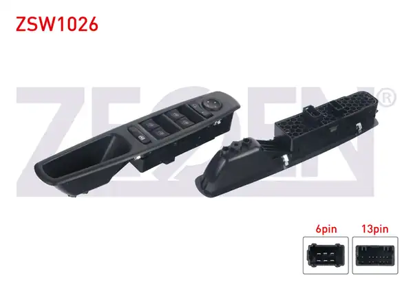 ZEGEN ZSW1026 | Cam Açma Anahtar Grup Ayna Ayarlı Turuncu Işık 19 Pin Renault Fluence Laguna III 2007