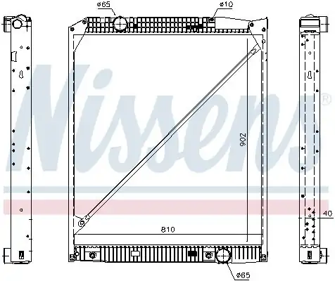 NISSENS 62653A | Motor Su Radyatörü Çerçeveli Mercedes Actros Mp2 Mp3 96