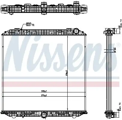 NISSENS 671750 | Motor Su Radyatörü Cercevesiz Mercedes Actros Mp4 5 11 Antos 12 Arocs 13 Om471 470 936 Euro6