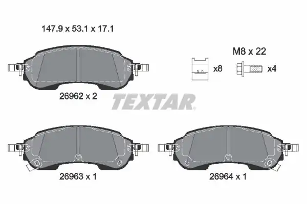 TEXTAR 2696201 | Fren Balatası VW Amarok Arka 2023