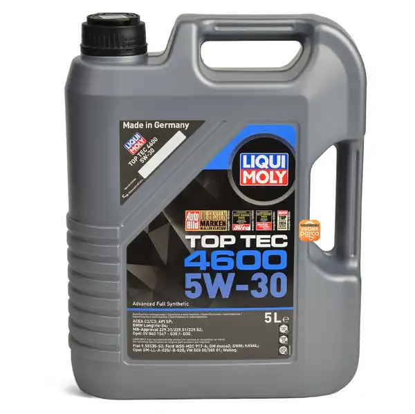 LIQUI MOLY 2316 | Top Tec 4600 5w 30 Dexos2 Tam Sentetik Motor Yağı 5 Litre