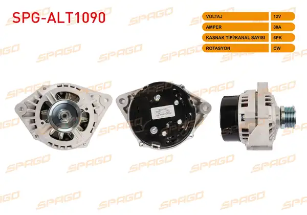 SPAGO Spg Alt1090 Alternatör 12v 80a 6pk Alt980 Lada 2110 98 Lada 110 111 112 1 5 L Uçlu