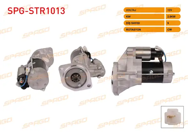 SPAGO Spg Str1013 Marş Motoru 12v 2 2kw 9 Dış Cw Isuzu D Max 2 5 3 0 4x4 02 07