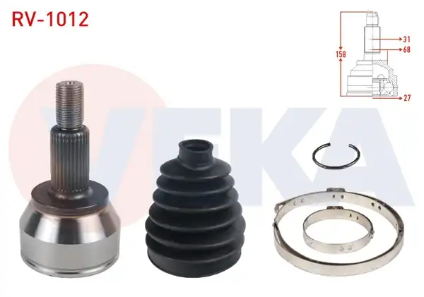 VEKA RV-1012 | Aks Kafası Sol-Sağ On Dıs 8 Mısket 31X27x68 Uzunluk 158mm Land Rover R