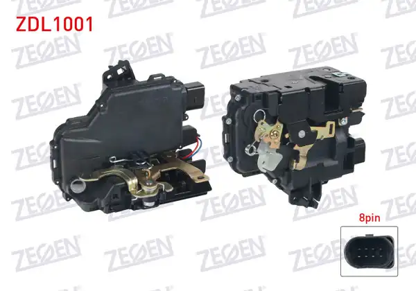 ZEGEN ZDL1001 | Kapı Kilidi Sağ On 8 Pin Volkswagen Golf IV-Passat-Bora 1997-2005 / Seat Leon 1999-2006