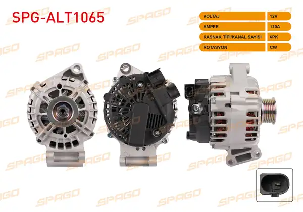 SPAGO Spg Alt1065 Alternatör 12v 120a 6pk Focus III Fiesta 08 18 Mondeo 07 15 1 4 1 6 Benzinli Araclar İçin