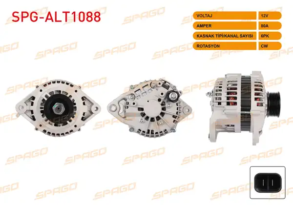 SPAGO Spg Alt1088 Alternatör 12v 80a 6pk Alt655 Almera 94 96 Primera 94 96 Pick Up 2 5d 2 7d 98 L S Uçlu