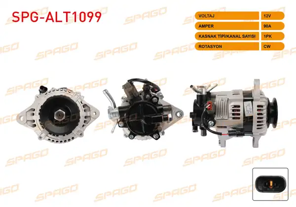 SPAGO Spg Alt1099 Alternatör 12v 90a 1pk Alt920 Kia Bongo Ceres Kamyonet