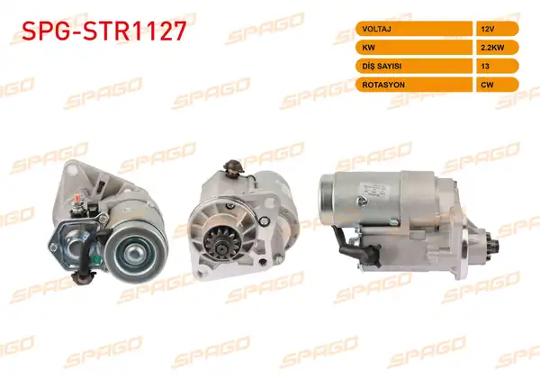SPAGO Spg Str1127 Marş Motoru 12v 2 2kw 13 Dış Cw Str6184 Kia Ceres Bongo Düz Dönüş X148 52 Araçlara
