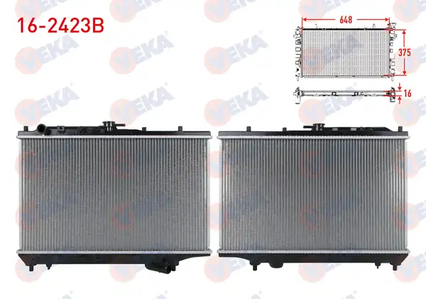 VEKA 16-2423B | Su Radyatörü Brazing Kia Sephıa Fa 1 5i 16v M T Ac 1993 1996
