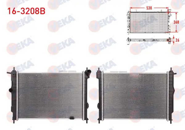 VEKA 16-3208B | Su Radyatörü Brazing Opel Astra F 1 7 D M T 1991 1998