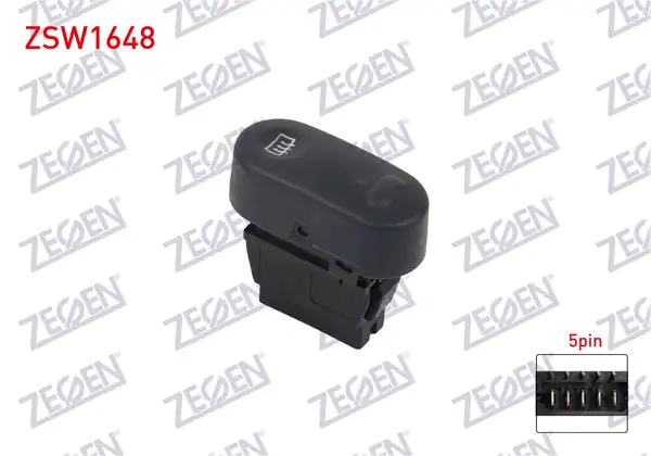 ZEGEN ZSW1648 | Rezistans Anahtarı 5 Pin Yeşil Işık Renault Clio II Symbol Kangoo 2001