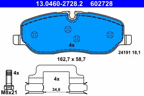 ATE 13.0460-2728.2 | Fren Balatası Ön Range Rover Sport 05 > 13 Discovery 04 > 12