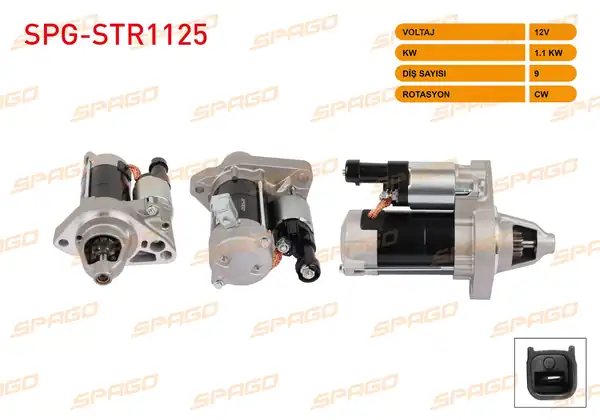 SPAGO Spg Str1125 Marş Motoru 12v 1 1kw 9 Dış Cw Str4840 Civic 05 12 Accord 08 15 Cr V 06 12