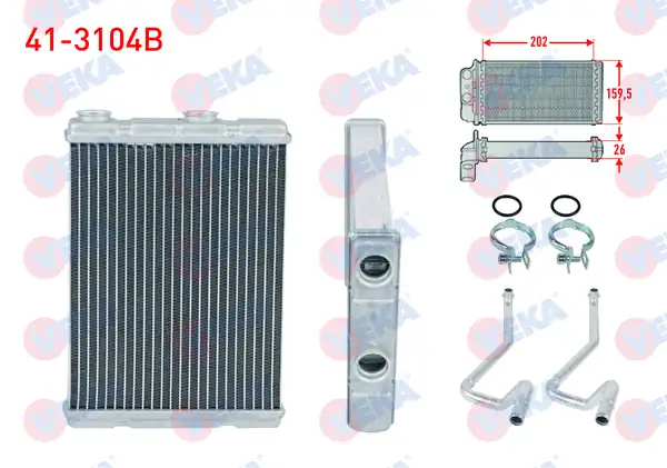 VEKA 41-3104B | Kalorifer Radyatörü Brazing 5 5mm Fin Nissan Qashqai J11 1 2 Dıg T 1 5 dCi 1 6 dCi 1 6 Dıg T 2014