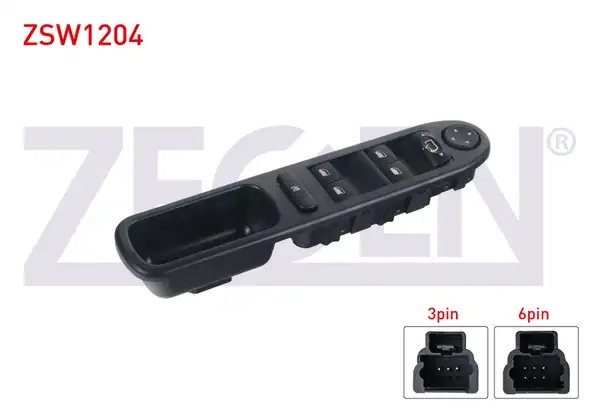 ZEGEN ZSW1204 | Cam Açma Anahtar Grup Ayna Ayarlı Katlanır Çerçeveli 9 Pin Peugeot 307 2000 2007