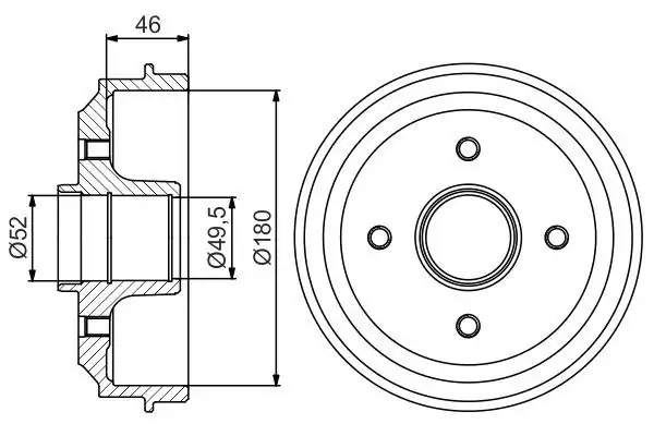 Bosch 0986477155 Arka Fren Kampanası Komple Rulmanlı Peugeot P106 93 04 P206 98 12 Citroen Saxo 96 04 Ax 91 96 180 X80x52mm 4dl 2 Adet