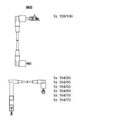 BREMI 905 | Ateşleme Kablosu Seti Mercedes M104 W124 S124 C124 A124 W140 R129