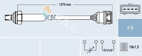 FAE 77359 | Oksijen Sensörü Ota4n 5d1 Volvo S40 2 0t4 97 04 1362mm