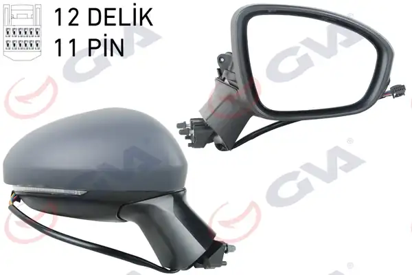 GVA 1014346 | Dış Dikiz Aynası Sağ Elektrikli Isıtmalı Sinyalli Katlanır Sensörlü Astarlı Konveks Clio V 19 12h11p