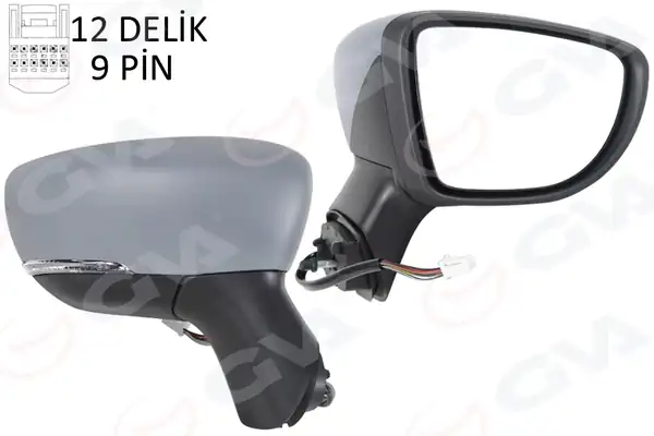 GVA 1014820 | Dış Dikiz Aynası Sağ Elektrikli Isıtmalı Sinyalli Sensörlü Astarlı Konveks Captur 17