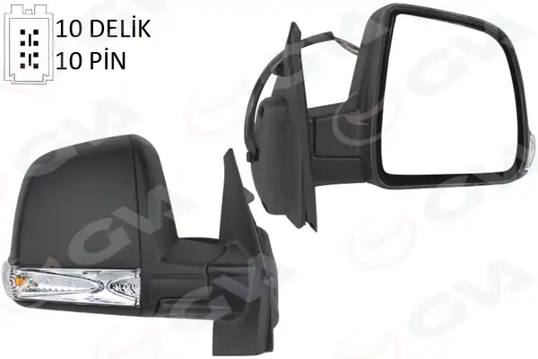 GVA 1029112 | Dış Dikiz Aynası Elektrikli Sağ Doblo III 2011 Md Sinyalli Katlanır Power Flok Desenli 10 Fiş