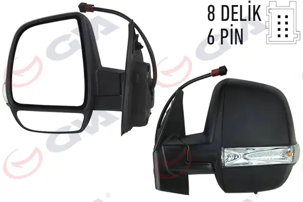 GVA 1029171 | Dış Dikiz Aynası Sol Doblo 11 Elektrikli Isıtmalı Sinyalli Çift Cam Konveks 6 Fiş Vm 669ehpl
