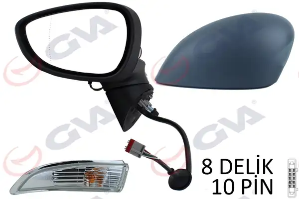 GVA 1037230 | Dış Dikiz Aynası Sol Ford Fiesta 13 Elektrikli Isıtmalı Katlanır Astarlı 8 Delik 10 Pin 10 Fiş Vm 6326nebal 1531440