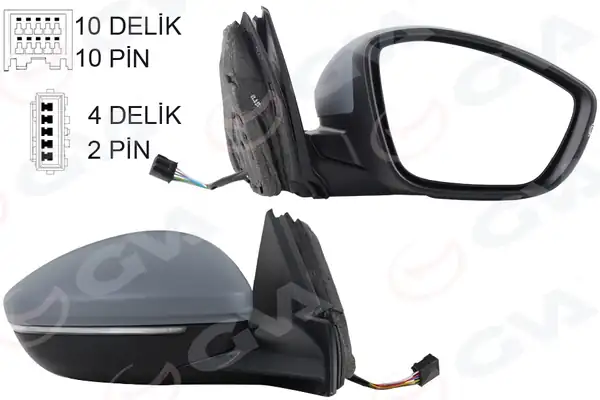 GVA 1090231 | Dış Dikiz Aynası Sağ Elektrikli Isıtmalı Sinyalli Katlanır Sensörlü Astarlı C Aydınlatmalı Konveks 208 19 Corsa F 19 10h10p 4h2p