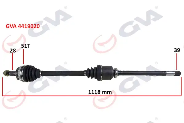 GVA 4419020 | Aks Komple Ön Sağ Renault Master II 98 06 Opel Movano A 98 01 1 9 dCi 2 2dci 2 5 dCi 2 8dci 51dis 1118mm