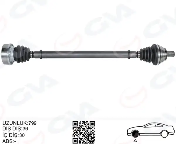 GVA 4475092 | Komple Aks Sağ Düz Vites Golf5 Golf6 Jetta A3 Leon 1 6 Benzinli