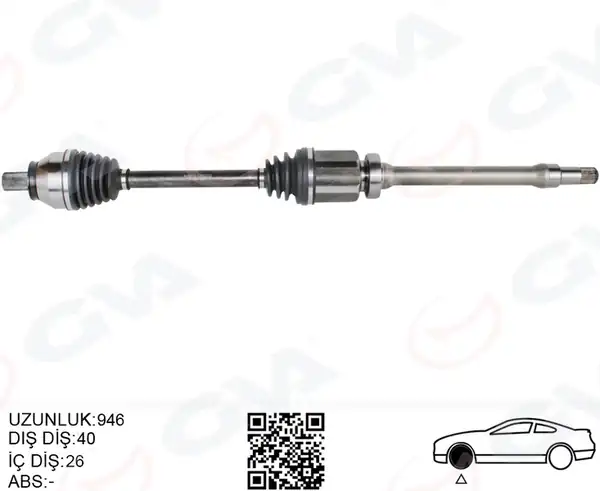 GVA 4499172 | Ön Aks Sağ Komple S60 II 1 6 D 11 15 S80 II 1 6 D Drive 10 15 V70 III 1 6 D 10 15 V60 İ 1 6 Drive 11 15
