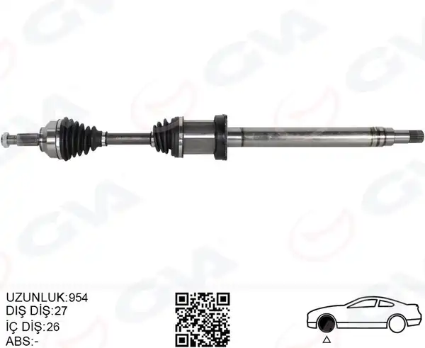 GVA 4499212 | Komple Aks Ön Sağ Jaguar X Type İ X400 2 2 D 954mm
