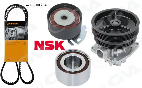 GVA 59WPK2140C | Devirdaimli Eksantrik Gergi Kiti 158x254 Brava 95 01 Doblo 01 Palio Albea 96 Marea 97 02 1 6