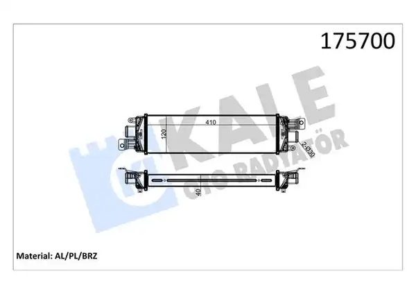 Kale Radyatör 010cac020 Turbo Radyatörü İntercooler Al Al Bilezikli Fiat Albea 1 3 JTD 03