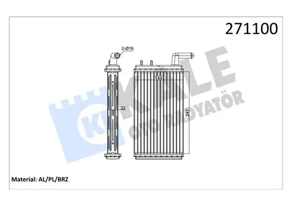 Kale Radyatör 0181832ab Kalorifer Radyatörü Fiat M131 Şahin Dogan Kartal SLX 1 6 74
