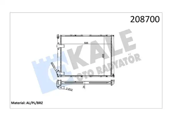 KALE 0537371AB | Su Radyatörü Renault Safrane 2 1 2 2 2 5 TDI