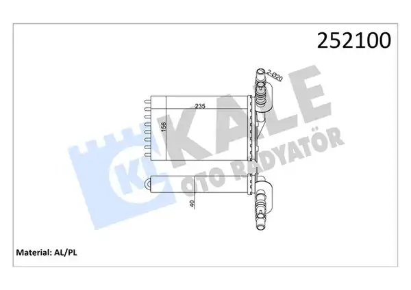 KALE 0585862AL | Kalorifer Radyatörü Renault Clio II Kangoo Symbol Thalia 98