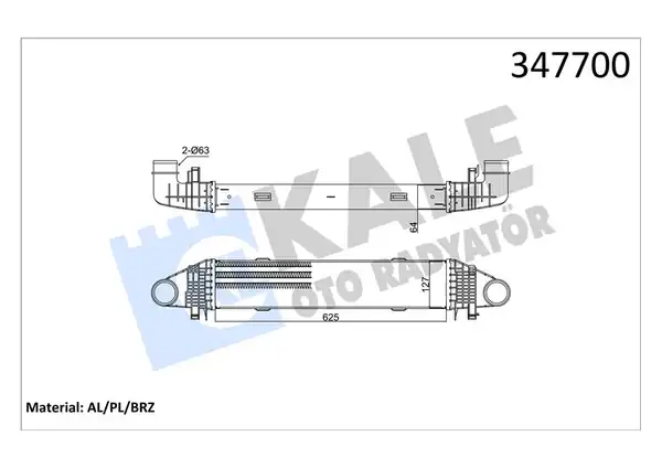 KALE 347700 | Mercedes W204 W212 C180 C200 E200 2007 Sonrası Turbo Radyatörü 630x125x65
