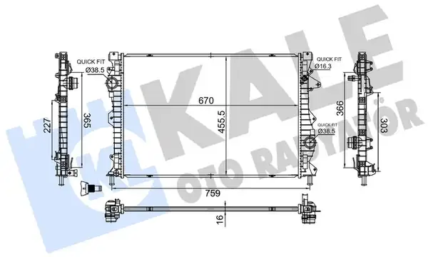 KALE 364330 | Su Radyatörü Land Rover Discovery Sport L550 2 0d Td4 4 4 19 Range Rover Evoque L538 2 0d 4 4 15 19
