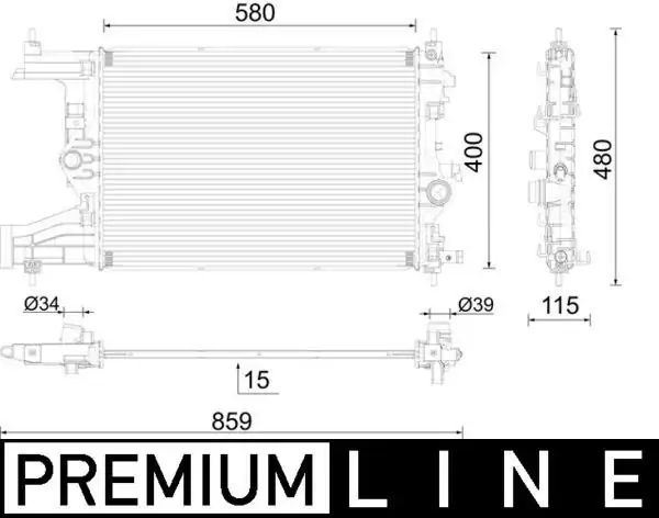 MAHLE CR2595000P | Radyatör Premıum Line Mekanik Astra J Zafira Tourer C Cruze 1 4 1 6 Al Pl Brz 580x398x16