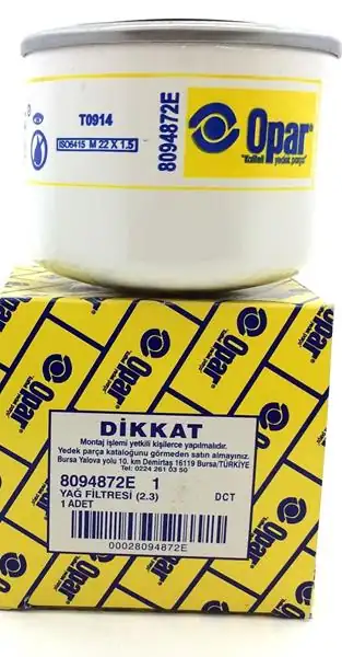 OPAR 8094872E | Yağ Filtresi Ducato III Iveco Daily 2 3 JTD 06 Karsan J10 Jest 2 3 JTD 13 E4 E5 2