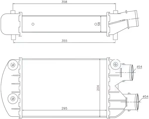 ORIS IFI507058 | İntercooler Brazing İntercooler A M 295x204x58 Brava 1 9 JTD 95 Marea 1 9 JTD 95 96701