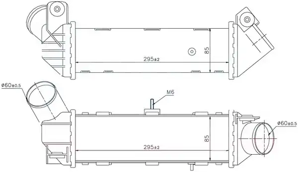 ORIS IVW509085 | İntercooler Brazing İntercooler A M 295x85x85 Caddy II 1 9 TDI 95 Polo Classic 1 9 TDI 95 96796
