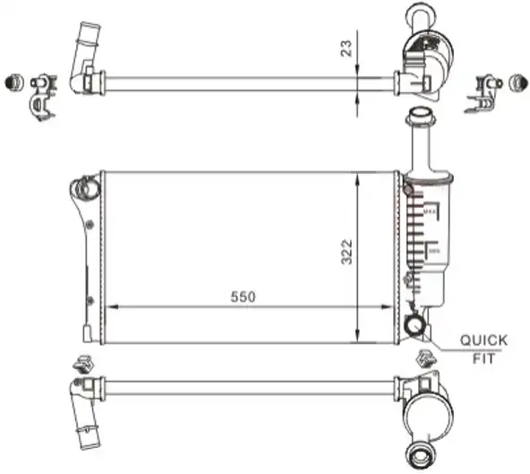 ORIS MFI378023 | Radyatör Fiat Panda 07 11 Mekanik 540x322x18