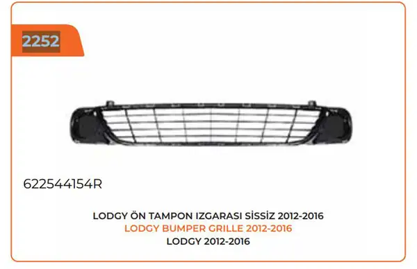 PLEKSAN 2252 | Ön Tampon Izgarası Sissiz Dacia Lodgy 12 16 2 Adet