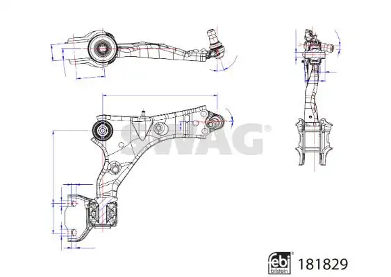 SWAG 33108433 | Salıncak Ön Sağ Alt Land Rover Discovery Sport L550 Range Rover Evoque L538 Jaguar E Pace X540