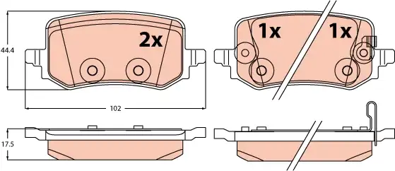 TRW GDB2615 | Fren Balata Arka 21 Tucson Sportage V