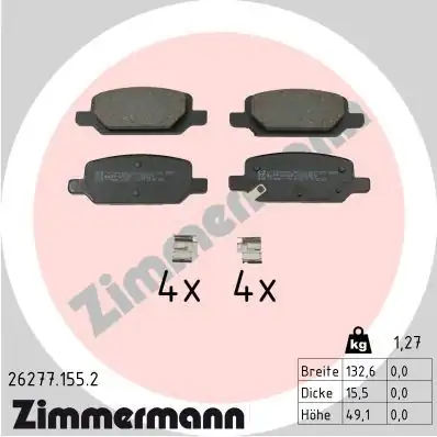Zimmermann 26277 155 2 Fren Baltasi Arka Tesla Model 3 Model Y 2019
