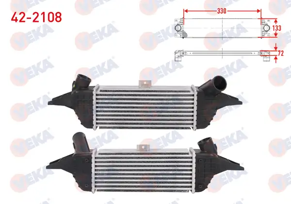 VEKA 42-2108 | Turbo Radyatörü İntercooler Hyundai H 1 Platform Şasi 2 5 D 99 Hp 2000 2004